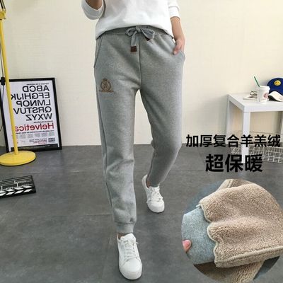 男女款加绒小脚学生宽松情侣棉裤