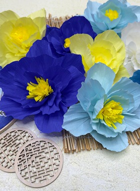 幼儿园小学黑板报绿色蓝色系环创材料挂饰教室走廊布置纸花纸扇