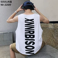 Mồ hôi vest cộng với phân bón XL xu hướng chất béo lỏng vai cotton không tay áo thun thương hiệu mùa hè hip hop 220 kg - Lót áo thun 3 lỗ