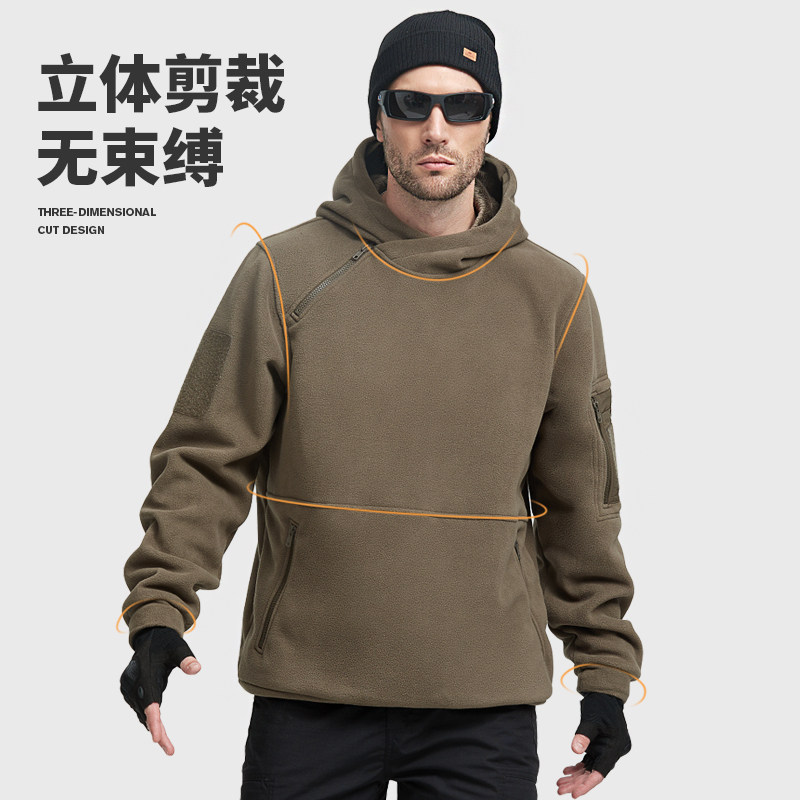 暴君二代男双层加厚防风抓绒衣