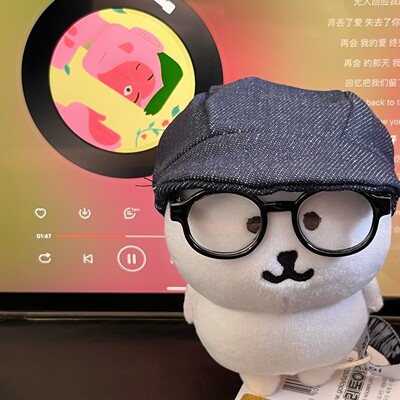 娃衣13cm自嘲熊方大同帽子眼镜可爱棉花娃娃冬季娃娃围巾配饰