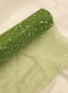 雪点纱幼儿园环创森系花艺装饰雪花网纱手工主题包装花材料纸绿色