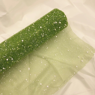 雪点纱幼儿园环创森系花艺装饰雪花网纱手工主题包装花材料纸绿色