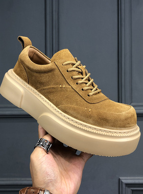 2026春季新款男士软底增高防滑舒适绒面牛皮轻便透气百搭休闲男鞋