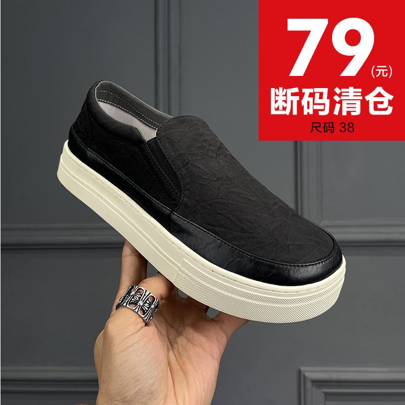 日系一脚蹬布鞋透气软底板鞋