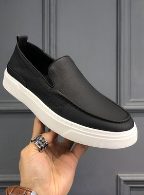 男鞋2026春季新款磨砂牛皮轻便软底简约百搭真皮透气商务休闲鞋男