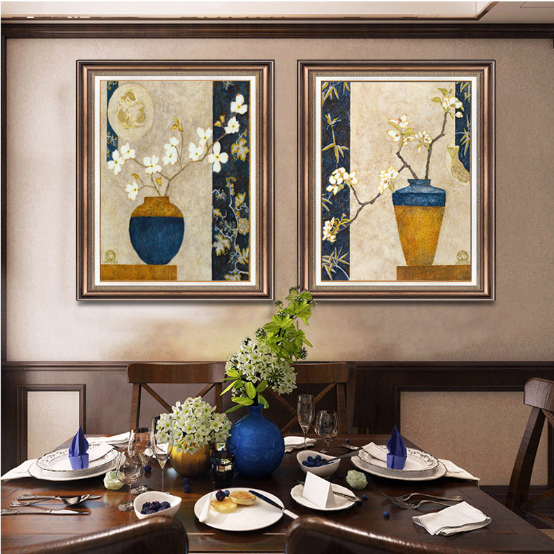 餐厅装饰画伊佳复古美式饭厅油画520壁画中古风客厅背景墙画挂画,家居饰品,现代装饰画,淘宝优惠券,粉丝福利购,淘宝优惠卷