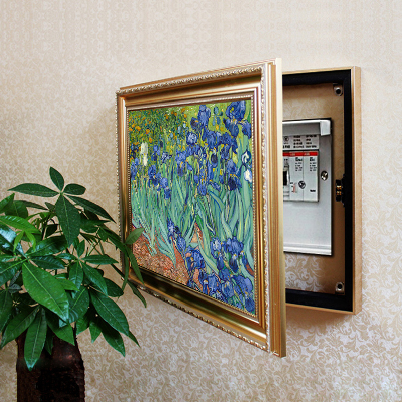 电表箱装饰画遮丑免打孔挂画梵高正品手绘油画肌理配电箱闸墙壁画图片