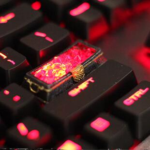 PG外设火焰水晶大写退格回车个性键帽立体透光树脂大键位单个礼品