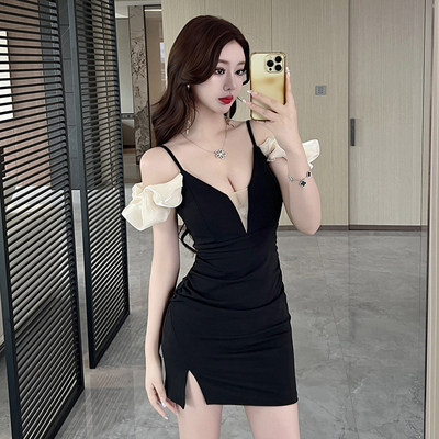 性感连衣裙短裙按摩技师工作服