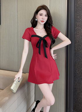 性感连衣裙短裙夜场休闲养生会所沐足洗浴SPA柔式按摩技师工作服