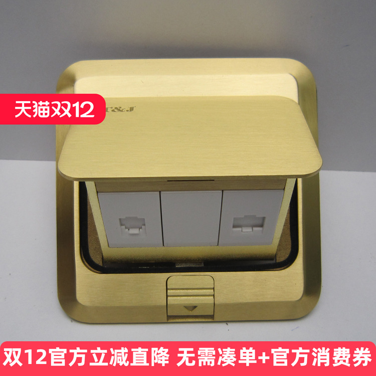 TJ天基开关插座面板 天基地插 电话+电脑地插