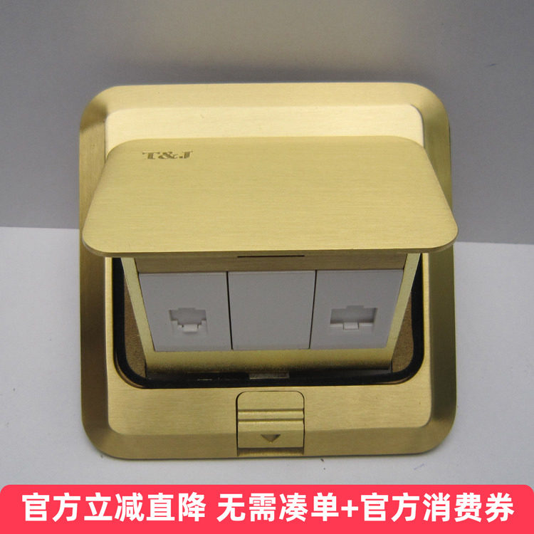 TJ天基开关插座面板 天基地插 电话+电脑地插