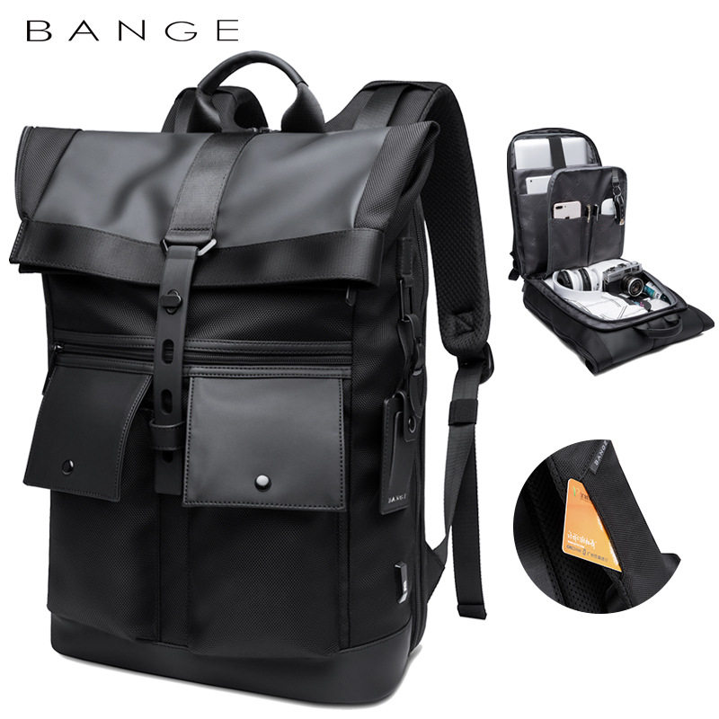 班歌BANGE休闲大容量背包日韩潮流双肩商务旅行大包backpack耐磨
