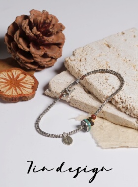 7in 【梨落】原创小众设计复古手作塔塔s925银手链