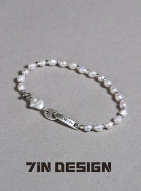 7in【悸动】原创小众设计天然淡水珍珠手串不规则叠戴925纯银手链