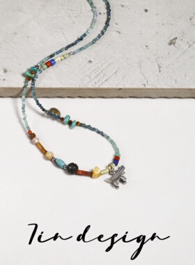 坠链均925银 7in【童话】原创小众复古彩色童趣鳄鱼项链(40+5cm)