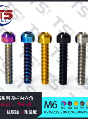 TS钛合金圆柱梅花头M6X10/15/20/25/30钛合金 Nmax155水箱罩螺丝