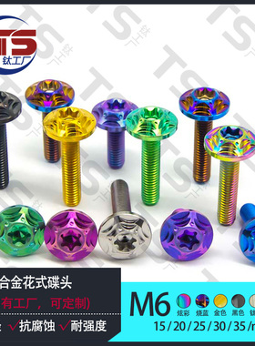 TSM5/M6*10/15/20/25/30/35-50钛合金花碟头传动盖螺丝TC4 高硬度