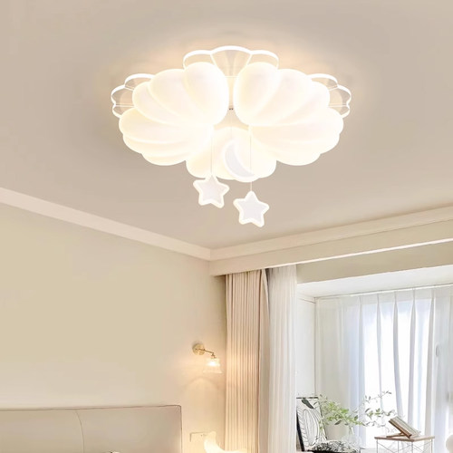 卧室灯奶油风温馨浪漫全光谱高显指护眼儿童房间吸顶灯具2025新款