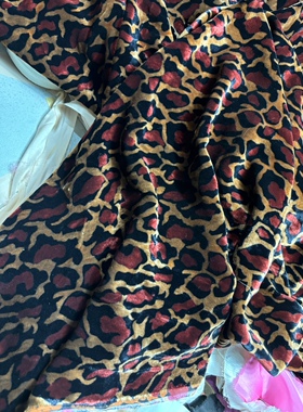 桑蚕丝豹纹真丝绒家居服布料服装衣服裤子面料底布百分百桑蚕丝