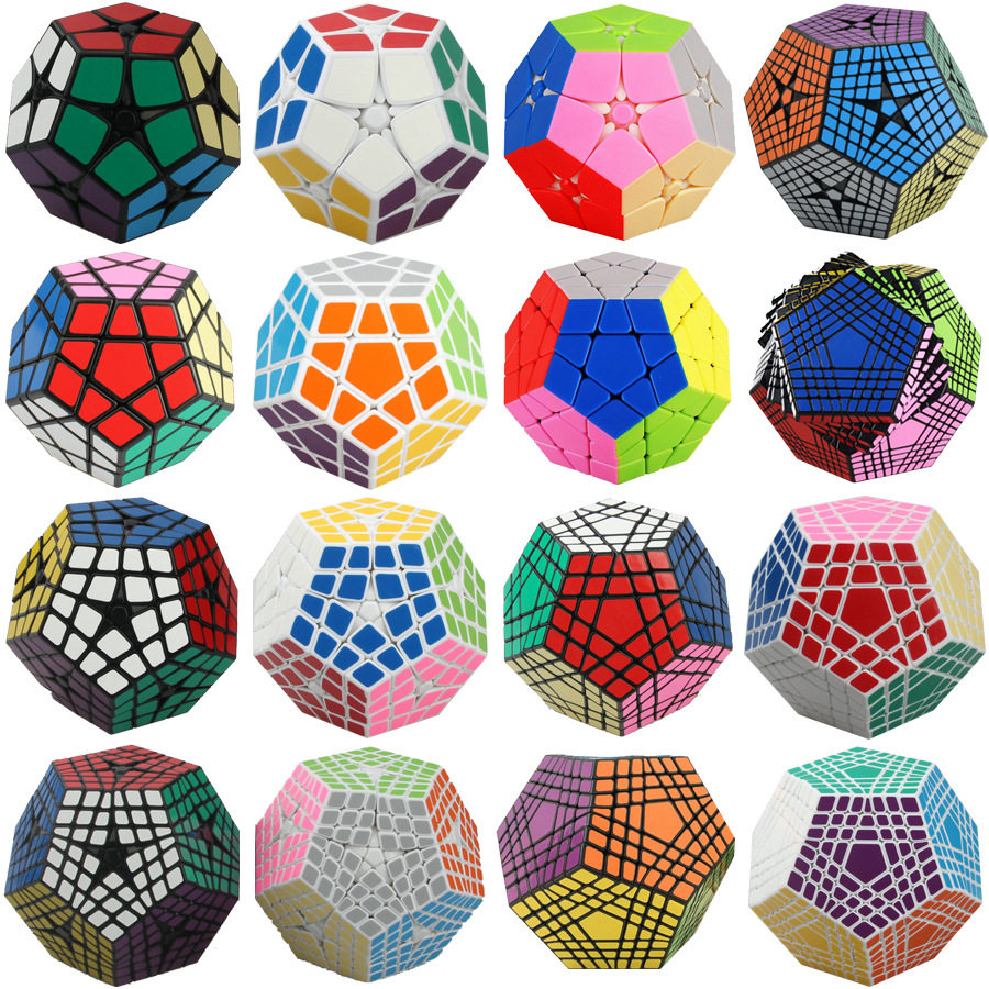 Rubik kubu və Megaminx pazl dəsti, 2x2-dən 12 üzlüyə qədər