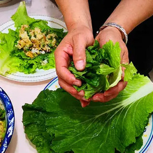 【有机打包菜叶】农家蔬菜包饭包白菜叶子蘸酱菜现摘现发8叶即食