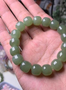 原矿青海料老型珠手串和田玉晴水老型手链料子细润无瑕疵摆件人物