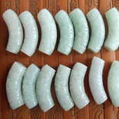 缅甸翡翠A货 玉福字雕花弯管手链手牌弯条玉手钏手链约44 13mm