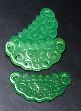 31x51mm干青镂空如意莲花牌花片 DIY古风璎珞压襟配饰