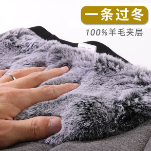 男女加厚仿兔毛护膝护腰贴身100%羊毛夹层中年东北棉裤 冬季 保暖裤