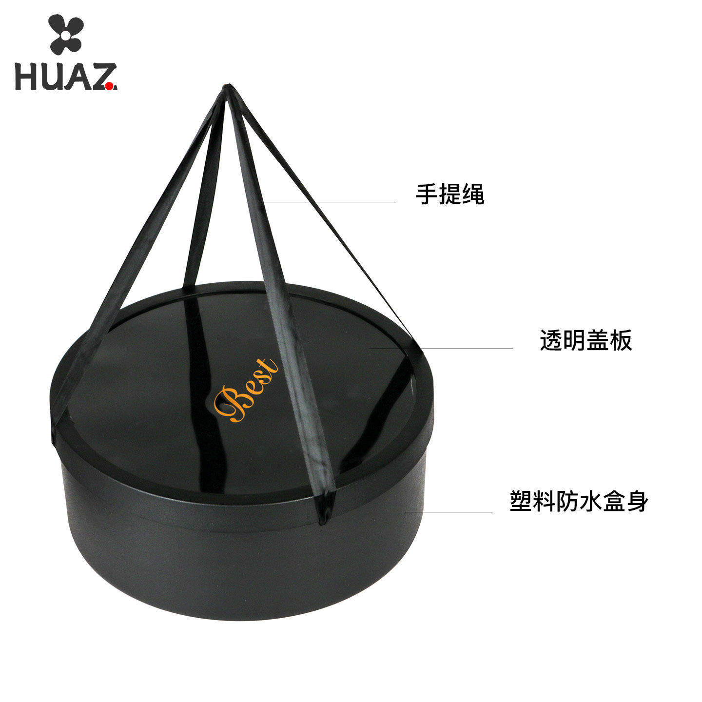 黑色防水手提盒开窗透明水果礼盒塑料空盒大号鲜花包装盒圆形