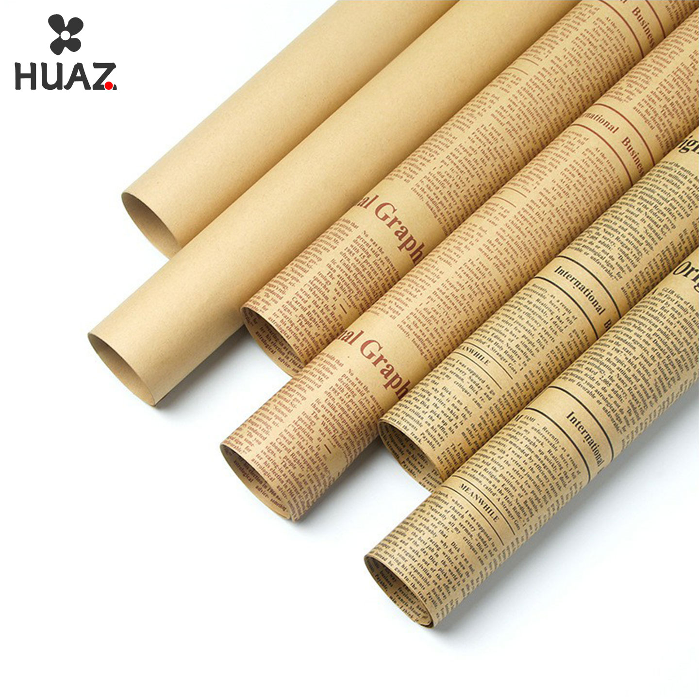 英文报纸复古牛皮纸鲜花包装纸