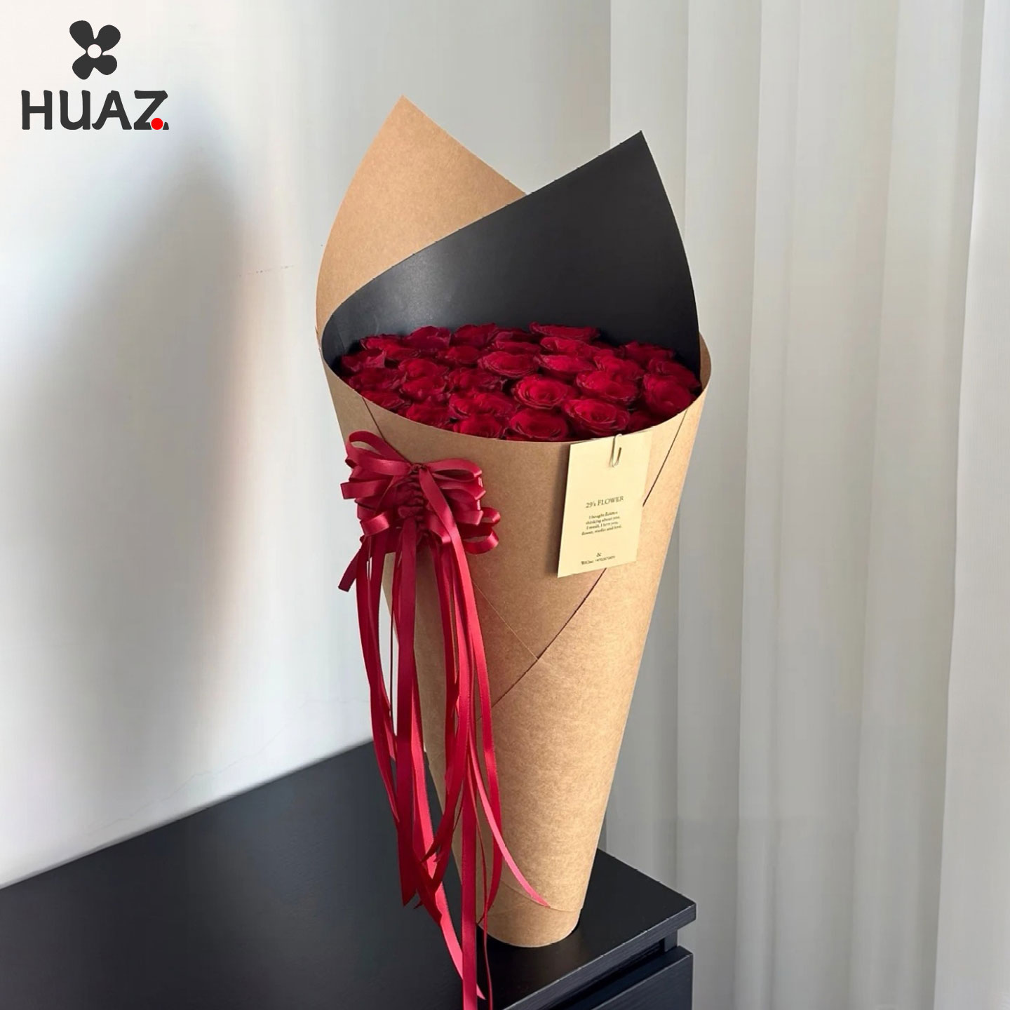 冰淇淋甜筒花玫瑰花束包装纸