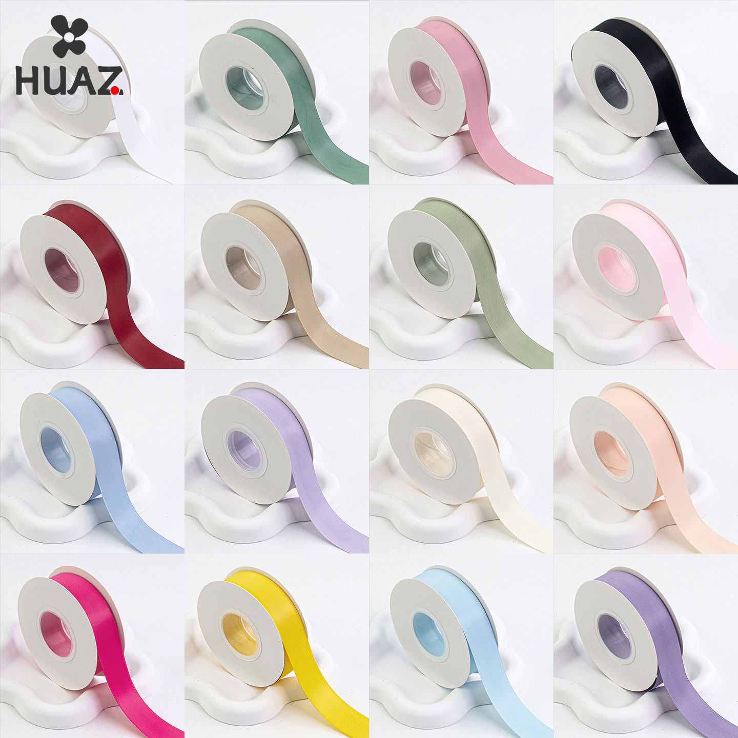 2.5cm纯色丝带光面涤纶带哑光鲜花蛋糕丝带蝴蝶结材料包装礼盒diy