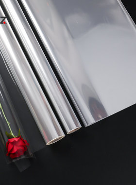 透明玻璃纸鲜花包装纸opp防水膜包花泥塑料纸花束包装材料