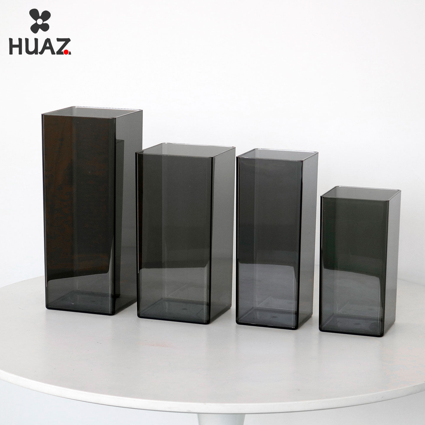 方形花瓶黑色透明花桶加厚PET塑料水桶插花瓶容器花店家居摆件,鲜花速递/花卉仿真/绿植园艺,花瓶,淘宝优惠券,粉丝福利购,淘宝优惠卷