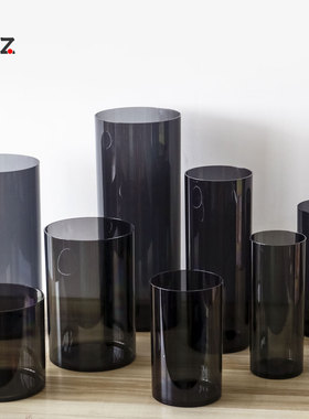 圆形花瓶亚克力透明塑料桶圆桶圆柱桶醒花桶插花圆桶PET深水桶