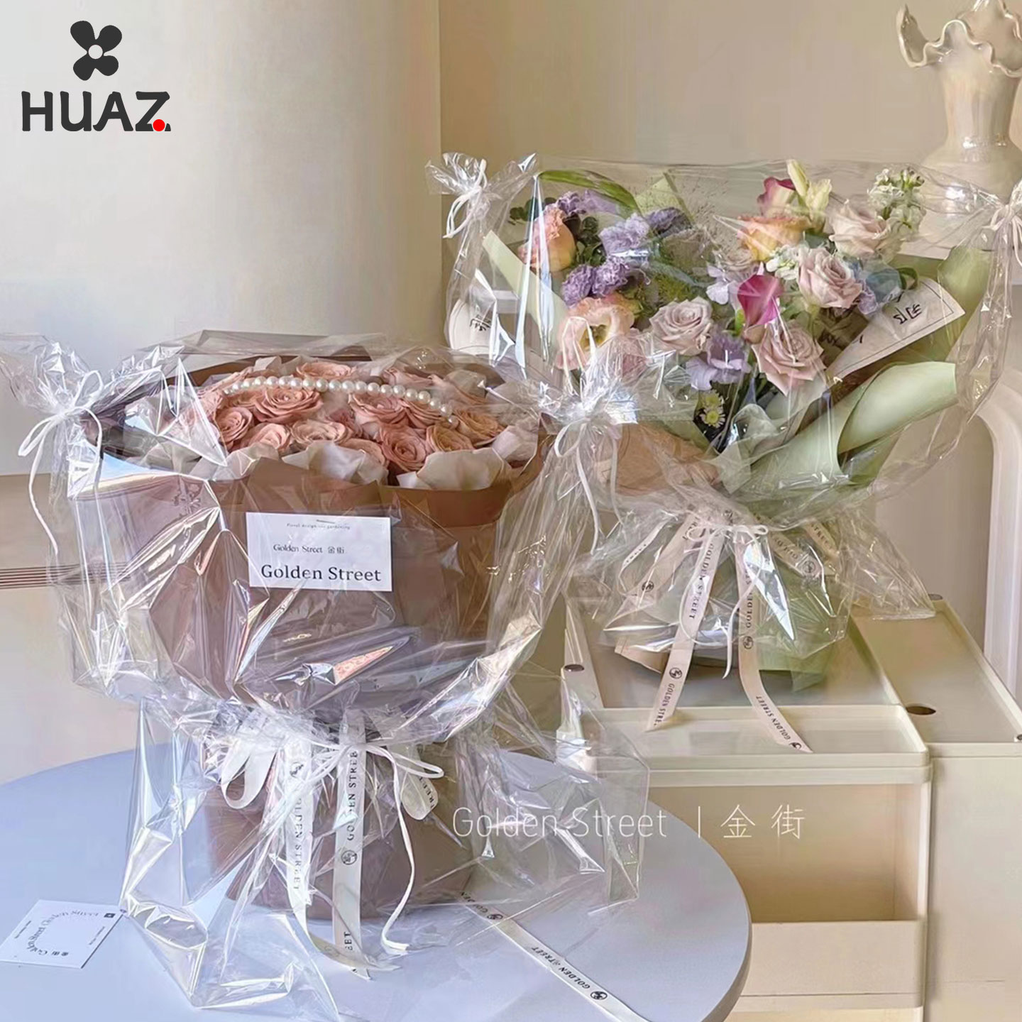 花束防尘袋透明袋OPP防尘罩防水防污大号礼品套袋塑料鲜花保护袋