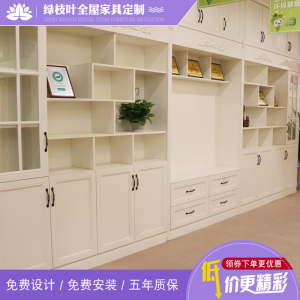 新品北欧风格实木电视书柜组合客厅定制家具客厅电视柜背景墙定制