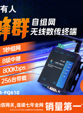有人蜂群自组网串口服务器中继LORA无线客户端MESH组网USR-FQ610