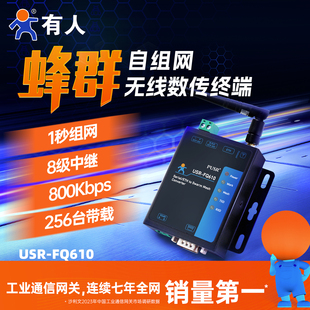 FQ610 有人蜂群自组网串口服务器中继LORA无线客户端MESH组网USR