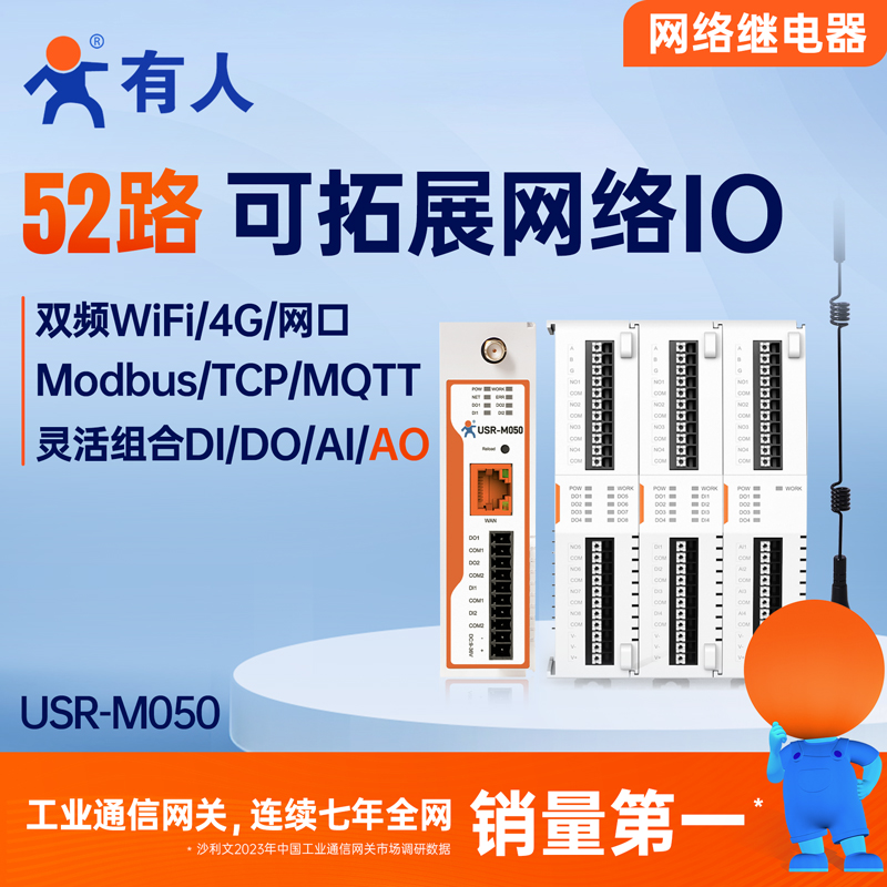 有人4G远程IO控制器网络继电器