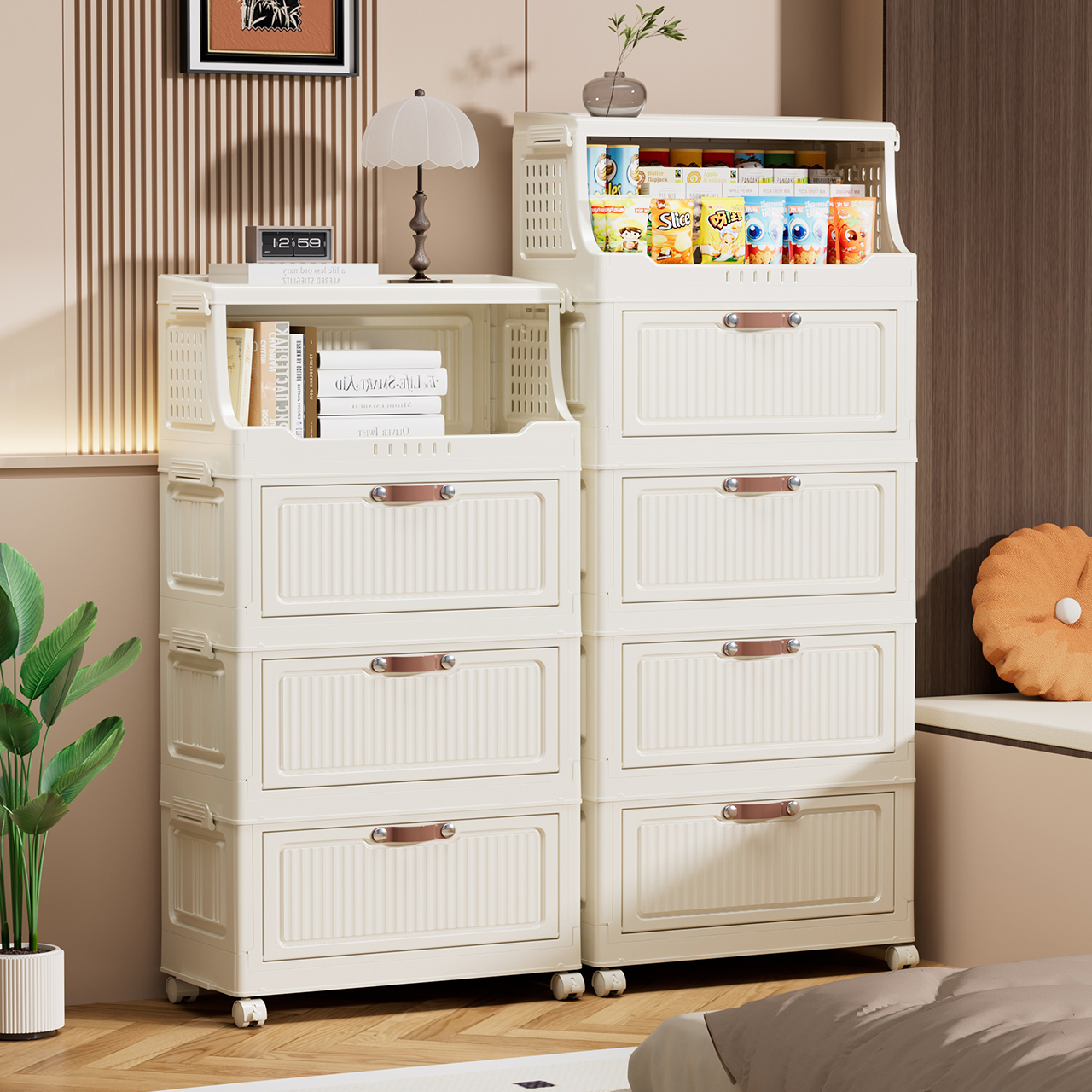 免安装折叠式翻盖收纳柜