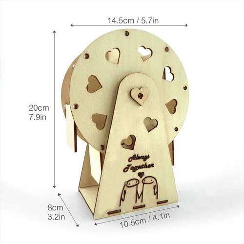 Custom wooden 3D jigsaw puzzle Ferris wheel photo album orna