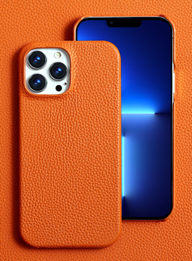 Luxury 3D lychee pattern hard leather Phone case for iphone