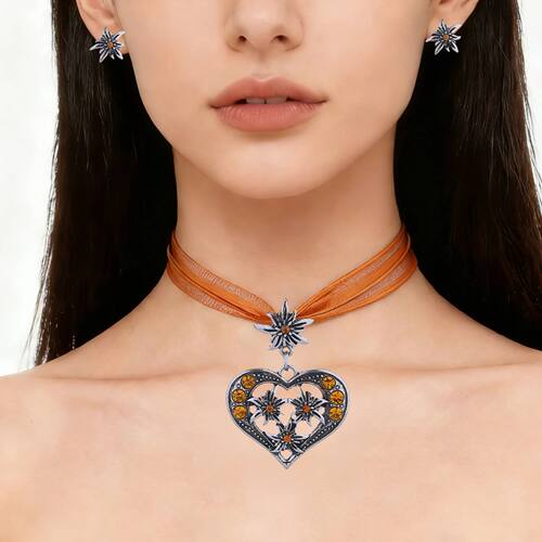 New Vintage Snowdrop Flower Necklace Earrings For Women Fash