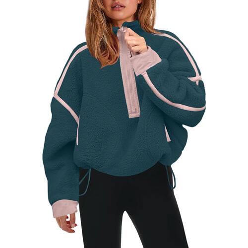 2026 New Spring Ladies Zipper Hoodie Long Sleeve Stand Colla
