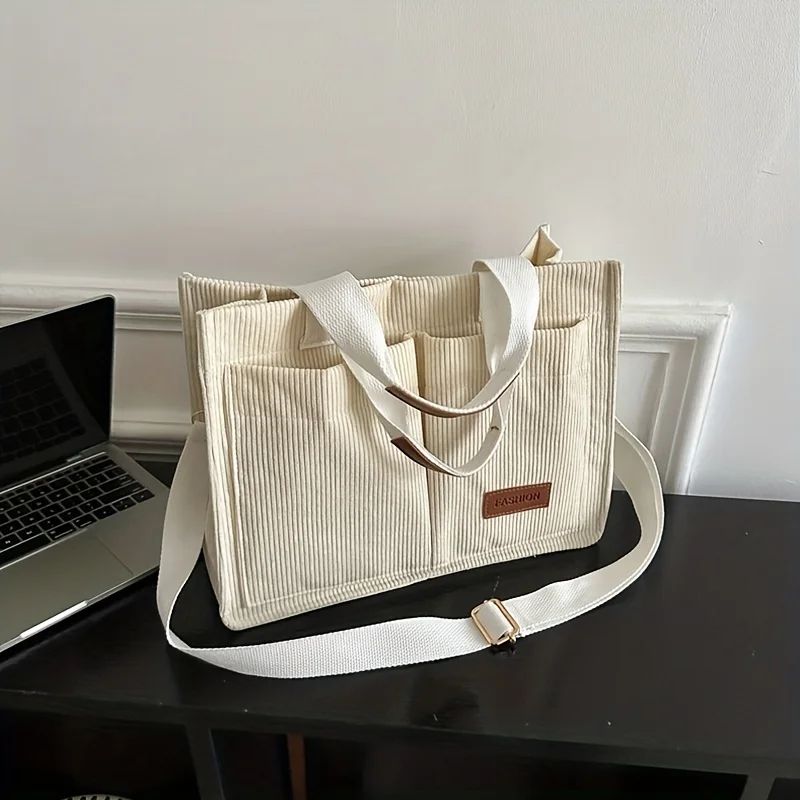 Women's Corduroy Tote Bag Large Capcity Handbags for Women C