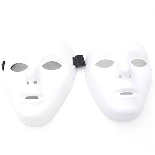 1pcs Creative Female Scary White Blank Full Face Masks Fashi